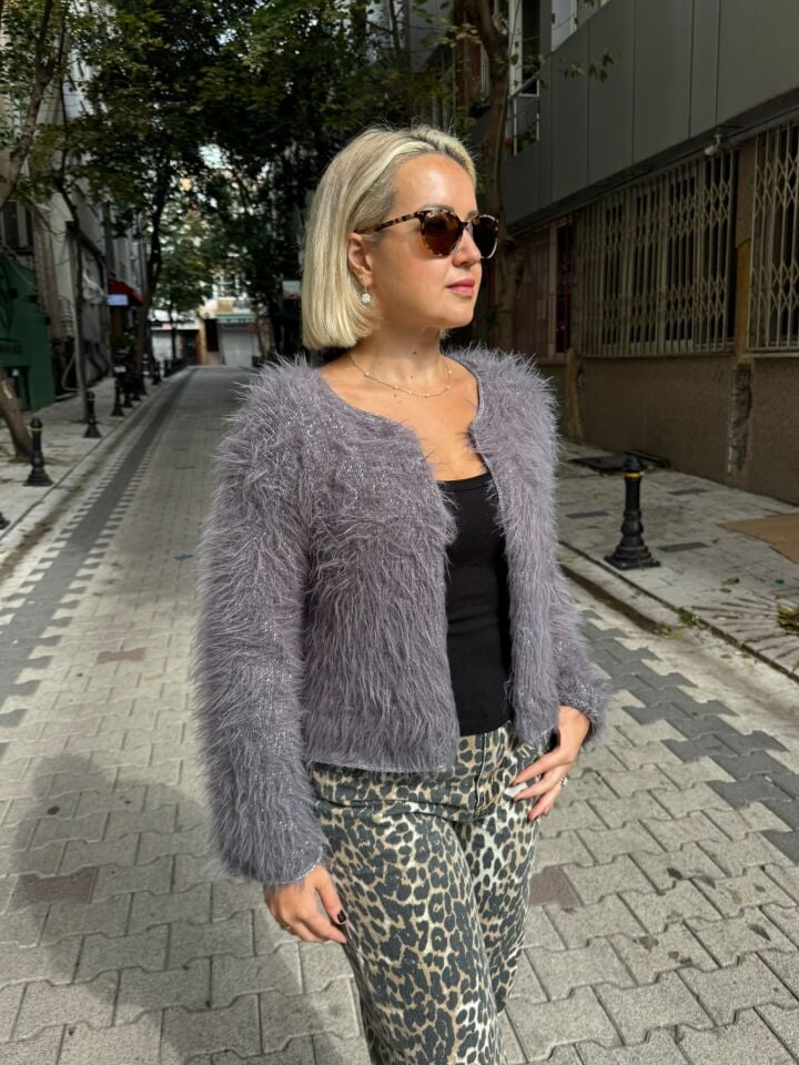 Puffy Silver Hırka Örgü İpi Kiti