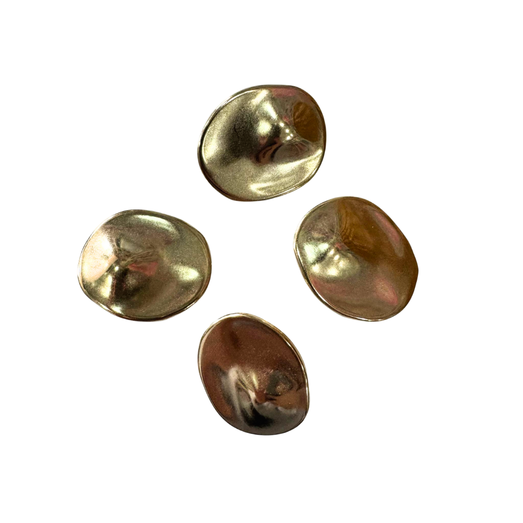 Oval Metal Düğme Altın Rengi