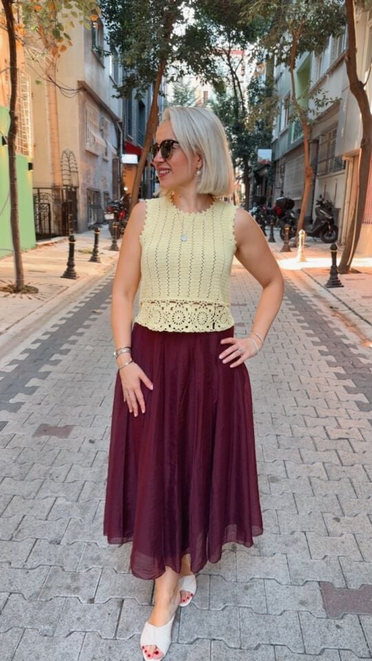 Sunlit Lace Örgü Bluz Kiti
