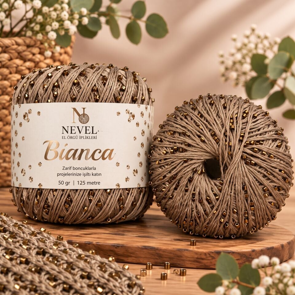 Nevel Bianca Boncuklu Örgü İpi