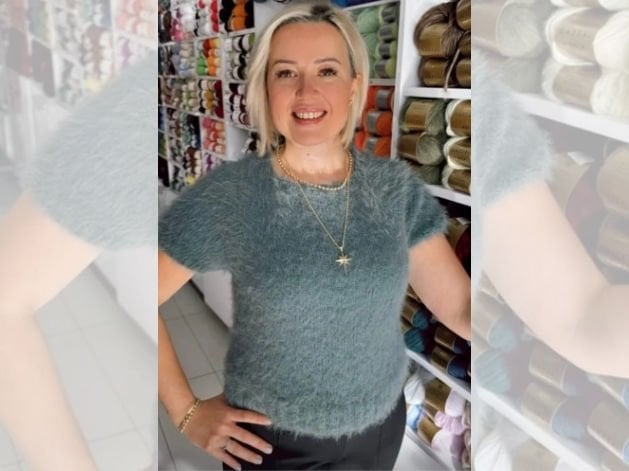 Yakadan Başlamalı Kısa Kollu Teddy Kazak