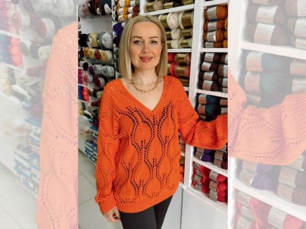 Cotton Gold Lale Örgü Bluz Kiti