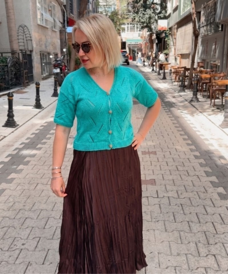 Magenta Açelya Düğmeli Bluz Kiti acelya-202 - 40-42 BEDEN