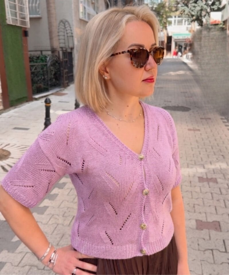 Magenta Açelya Düğmeli Bluz Kiti acelya-202 - 40-42 BEDEN