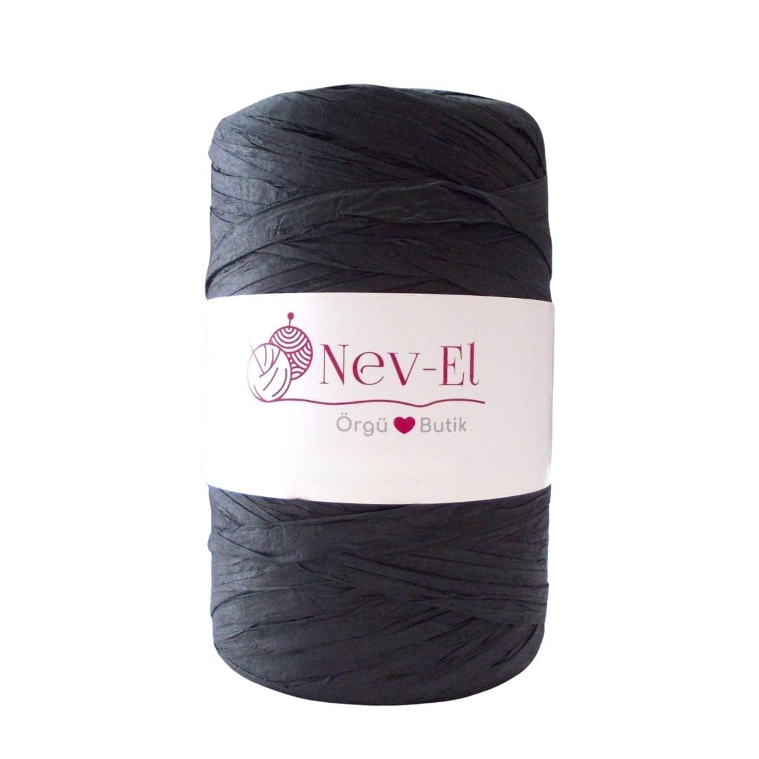 Nevel Rafya – %100 Doğal Kağıt Rafya | 150g / 230m 1-SİYAH