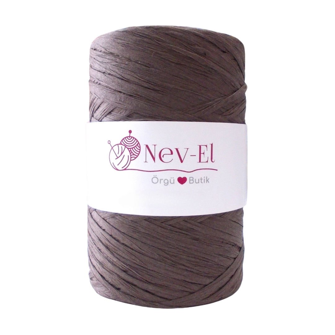 Nevel Rafya – %100 Doğal Kağıt Rafya | 150g / 230m 4-KOYU KAHVE