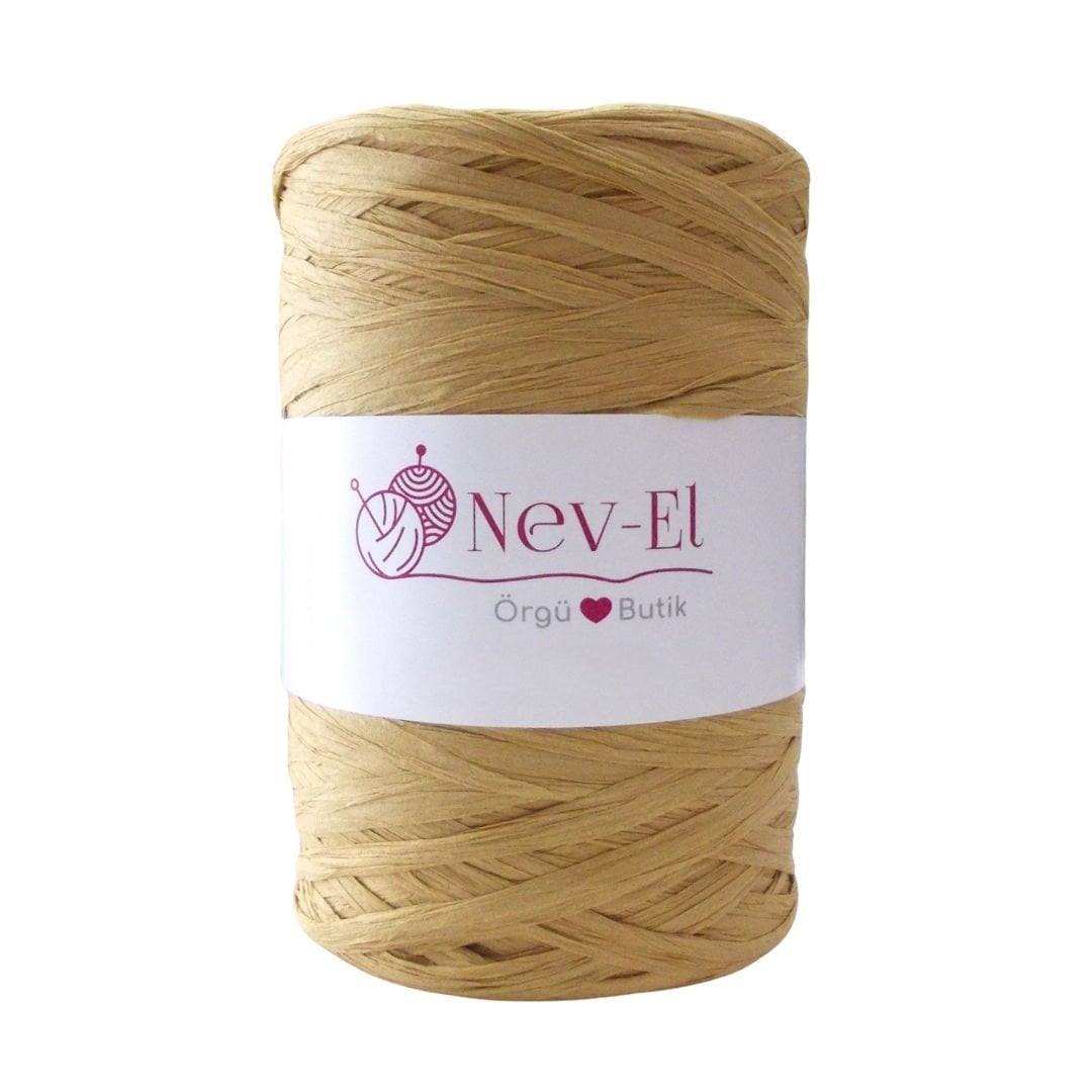 Nevel Rafya – %100 Doğal Kağıt Rafya | 150g / 230m 7-KOYU BEJ