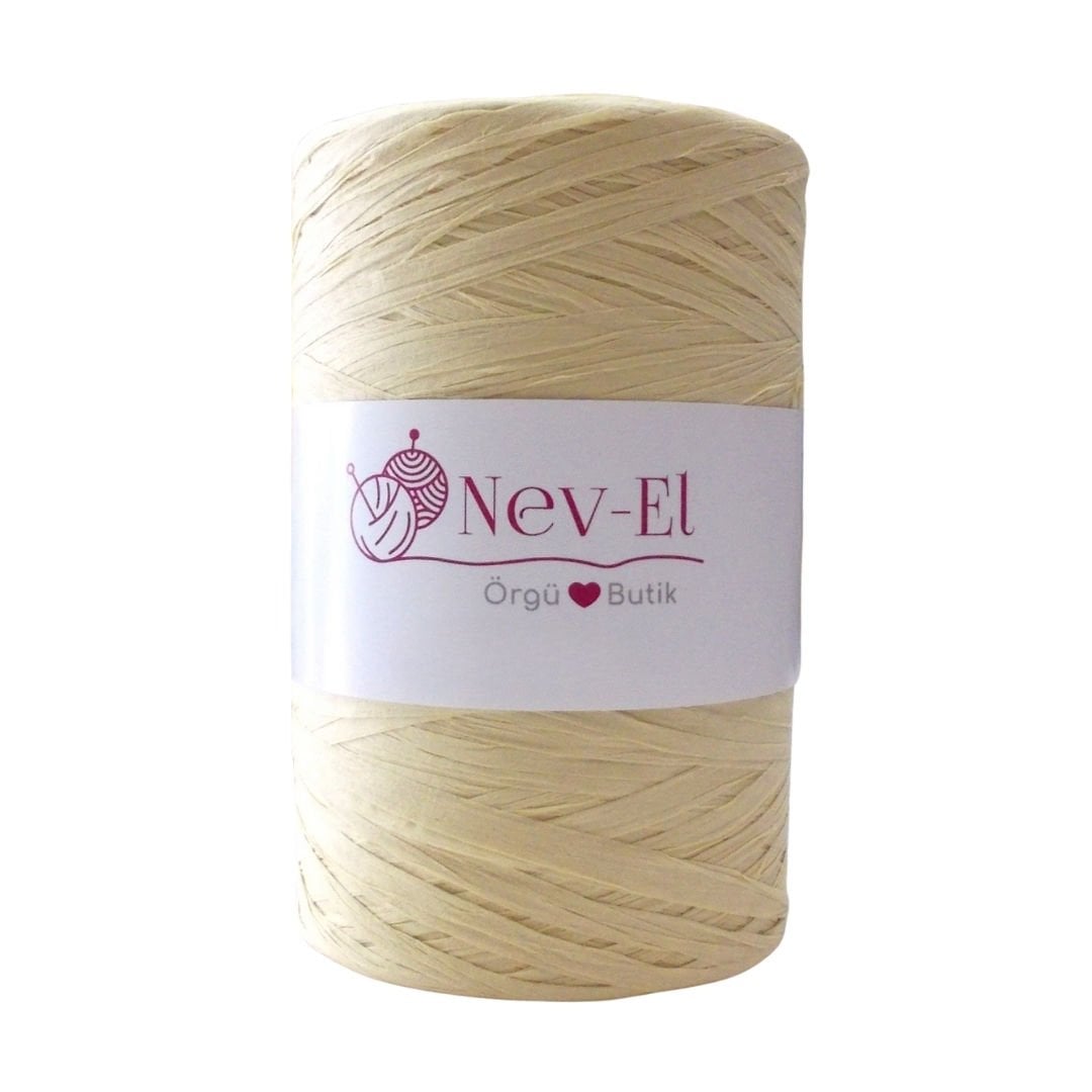 Nevel Rafya – %100 Doğal Kağıt Rafya | 150g / 230m 9-KREM