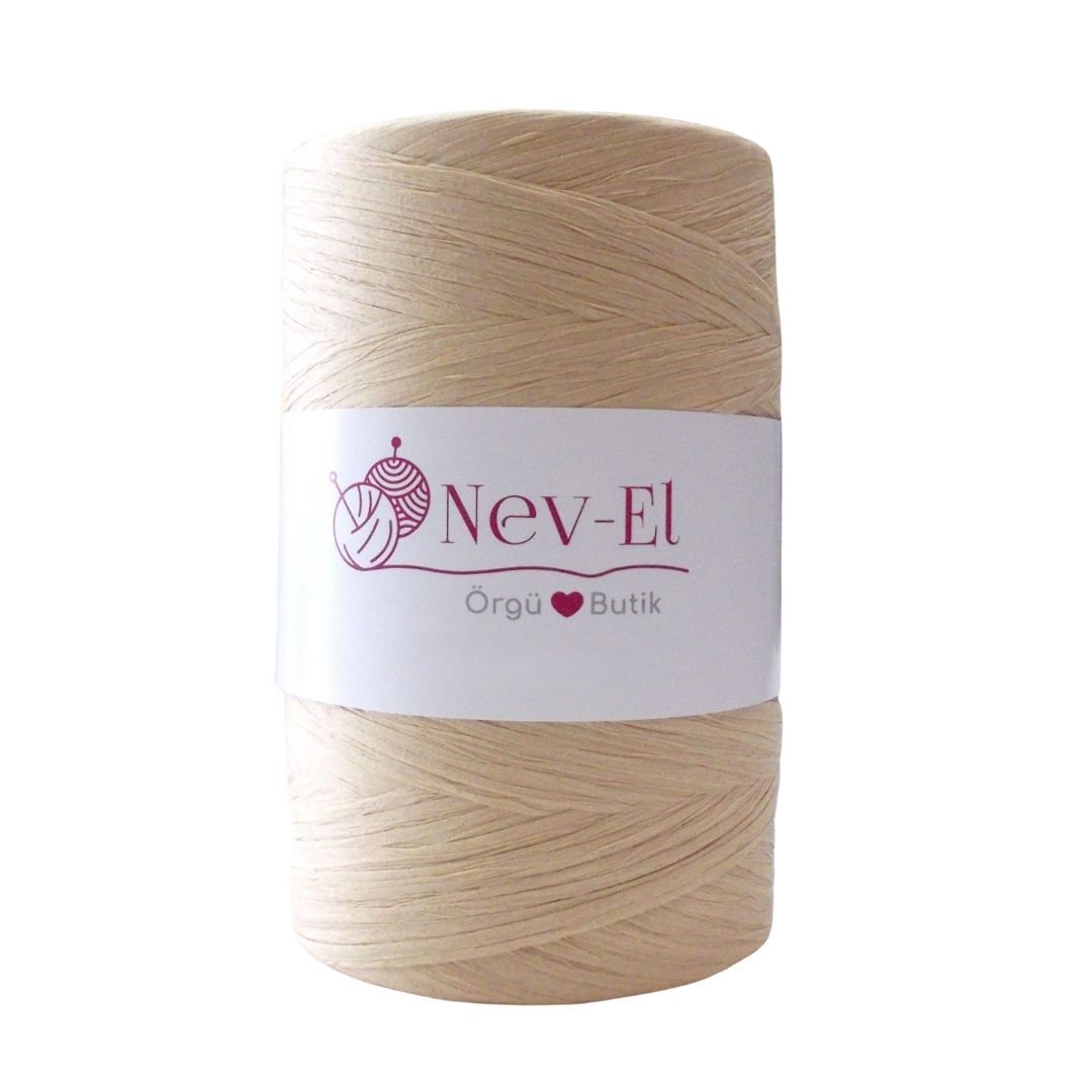 Nevel Rafya – %100 Doğal Kağıt Rafya | 150g / 230m 10-AÇIK KREM