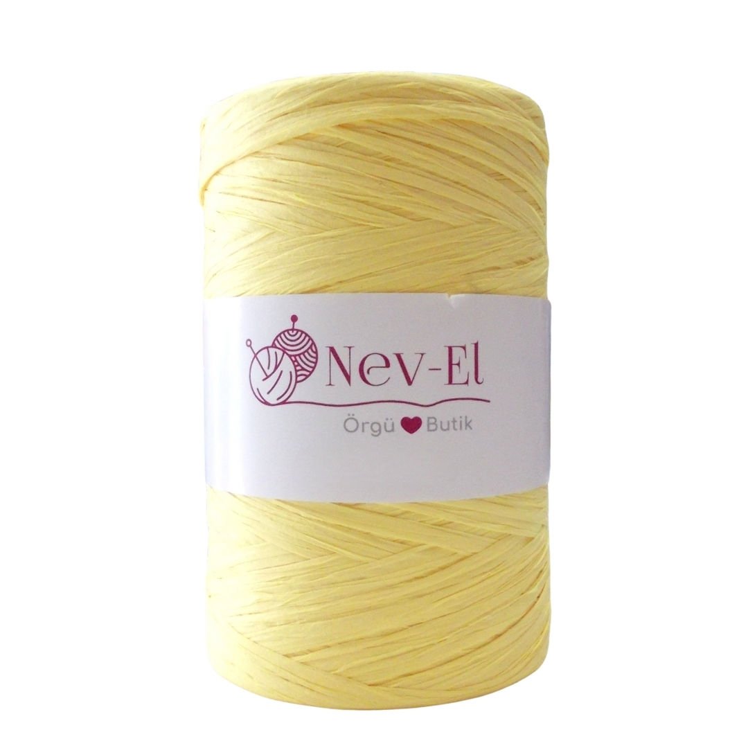 Nevel Rafya – %100 Doğal Kağıt Rafya | 150g / 230m 11-AÇIK SARI