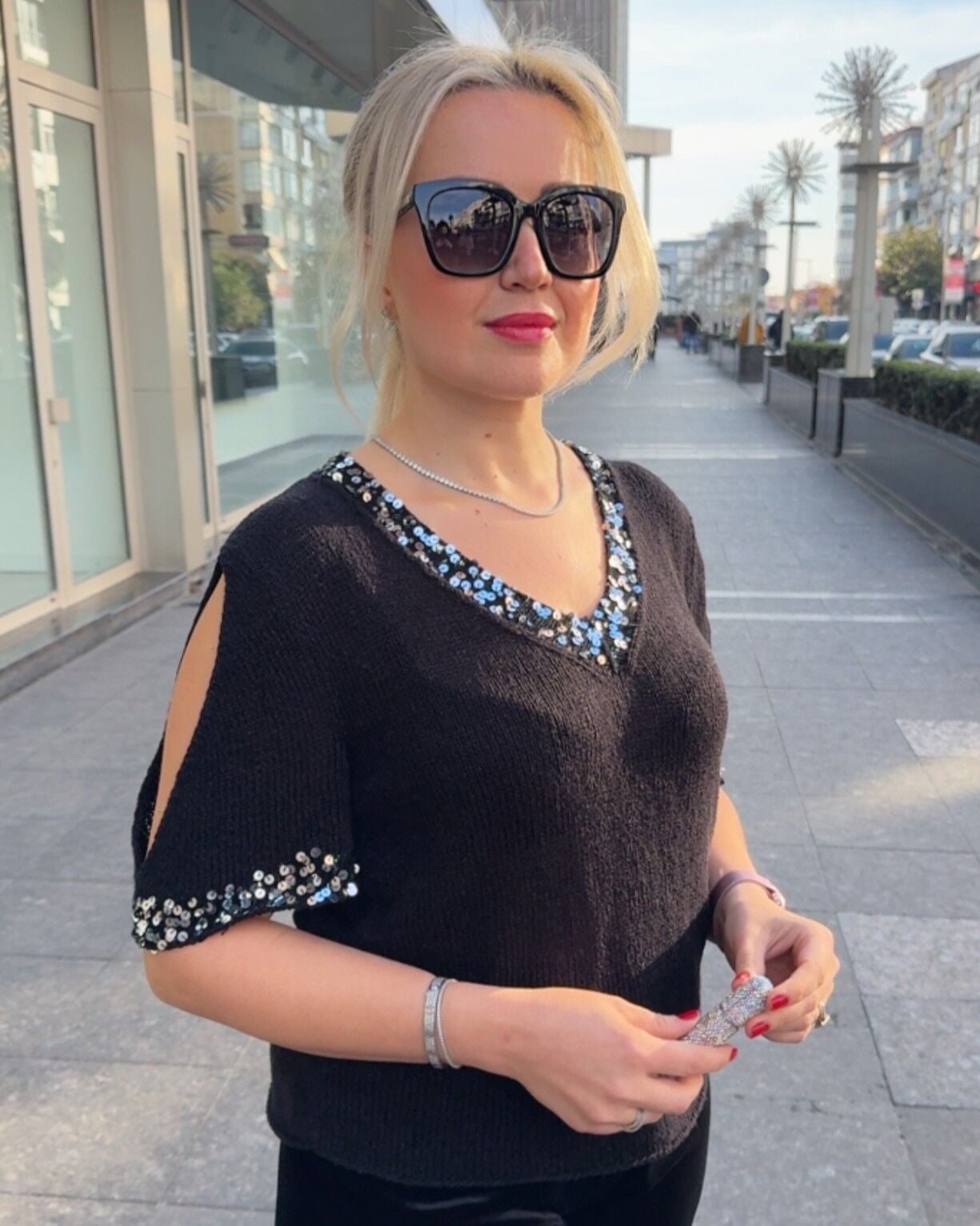 Lenora Efsun Örgü Bluz Kiti