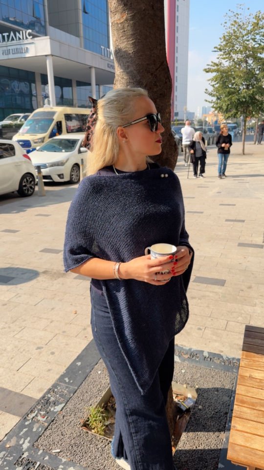 Lady Shawl Örgü Ponço Şal Kiti