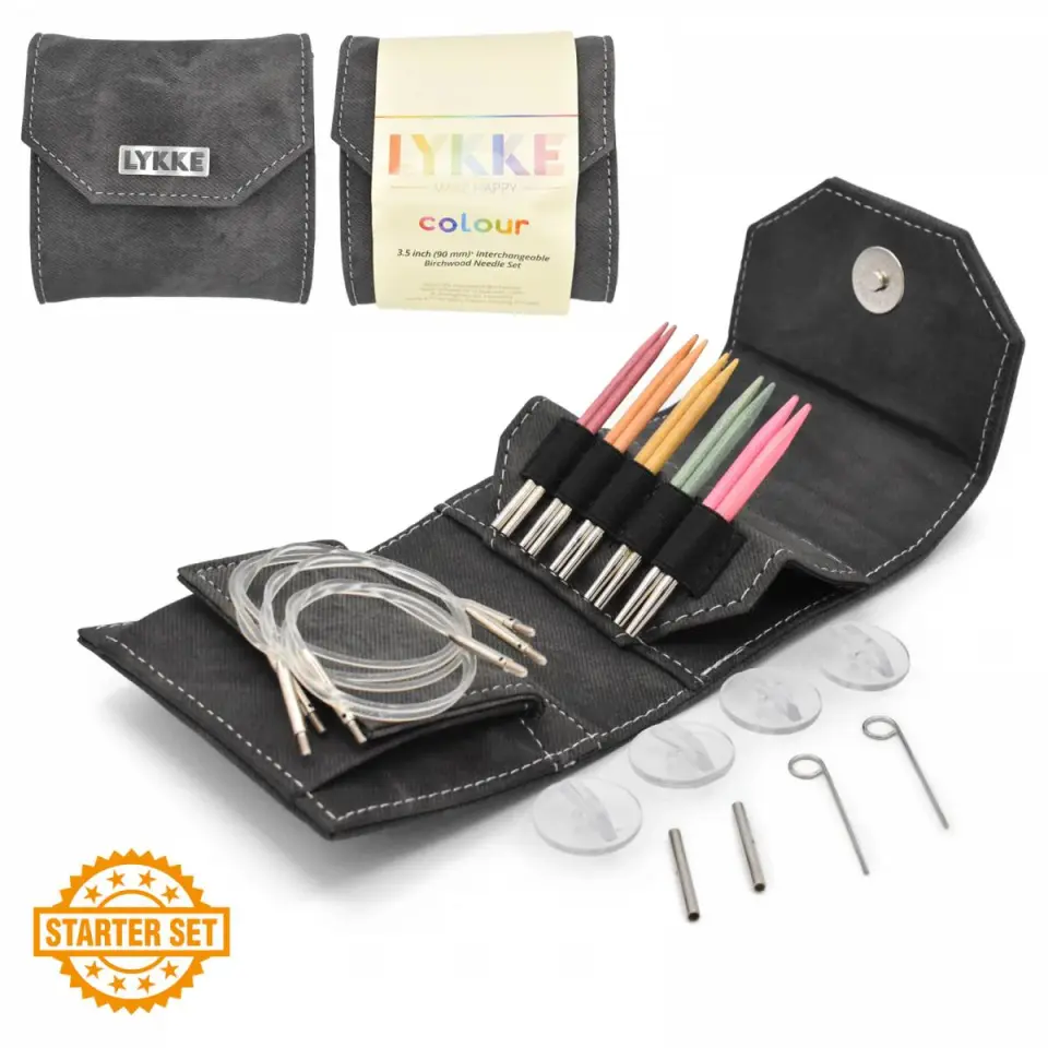Lykke Colour Starter Şiş Seti - Kısa 9cm Grey